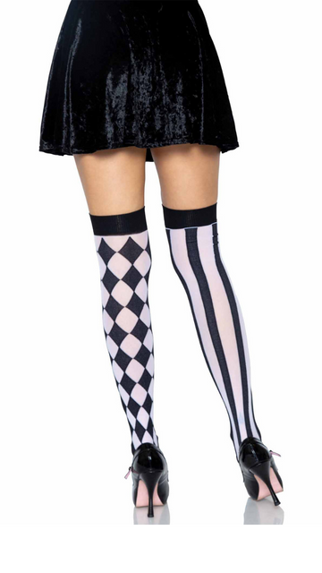 Harlequin Thigh High Stockings - SoulofHalloween