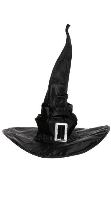 Large Ruched Black Witch Hat Role Play Cosplay Accessories - Adult - SoulofHalloween