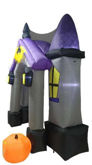 Jumbo Haunted House Archway Inflatable (9 ft) - SoulofHalloween