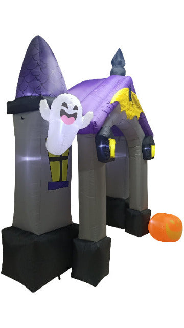 Jumbo Haunted House Archway Inflatable (9 ft) - SoulofHalloween
