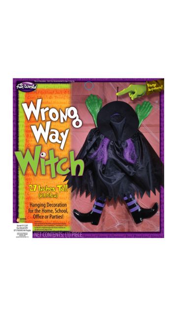 Wrong Way Witch Hanging Decor