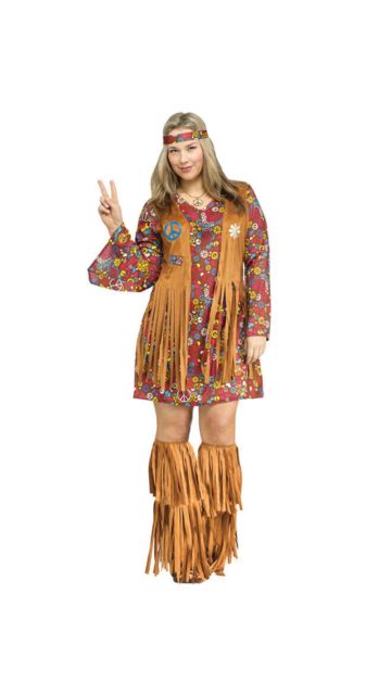 Plus Size Peace & Love Hippie Costume