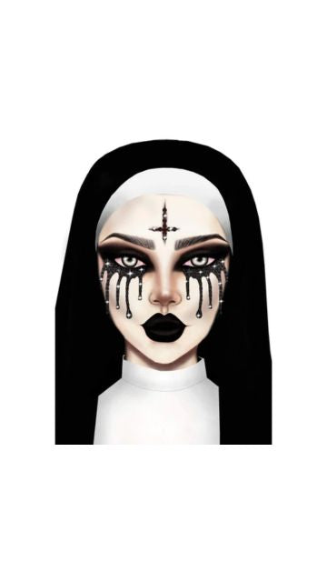 Evil Nun Rhinestone Face Jewels