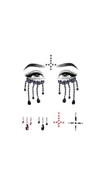 Evil Nun Rhinestone Face Jewels