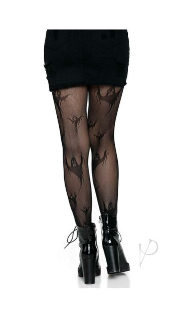 Ghost Pattern Fishnet Tights