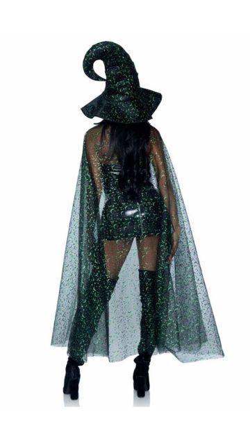 Glitter Moon Cape and Witch Hat Costume Set