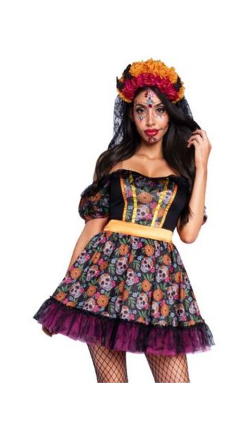 Marigold Catrina Day of the Dead Costume