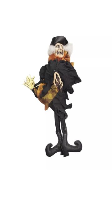 3 foot Animated Witch with broom