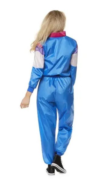 80S BLUE SHELL SUIT WOMEN'S COSTUME SMALL 6-8