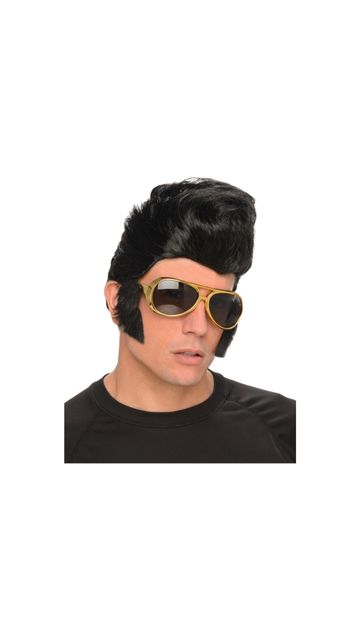 ADULT'S ROCK N ROLL STAR WIG AND GLASSES COSTUME ACCESSORY SET