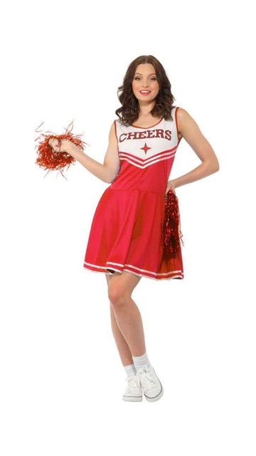 RED HIGH SCHOOL CHEERLEADER UNIFORM WOMEN'S COSTUME