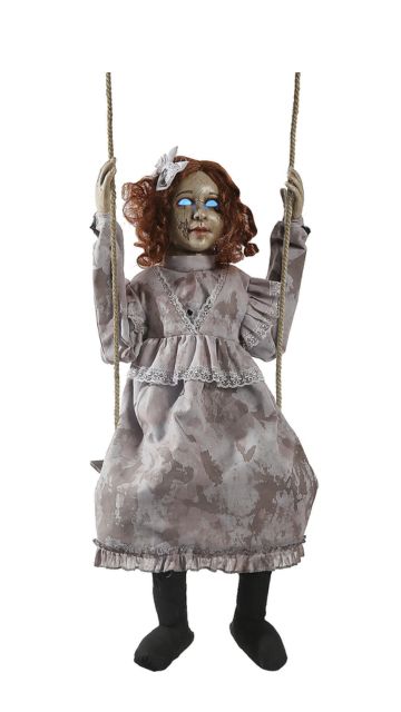 Creepy Animated Swinging Doll