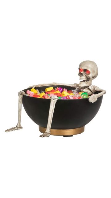 ANIMATED CANDY BOWL WITH SKELETON HAND