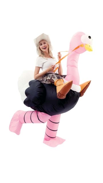 Adult Unisex Ostrich Ride-On Inflatable Costume