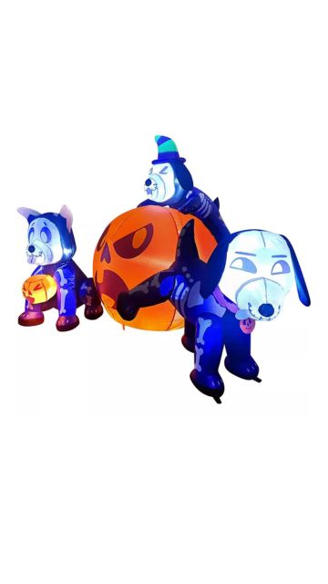 Skeleton Dogs and Pumpkin