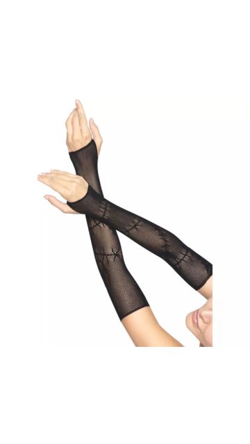 Stitched Up Fishnet Gloves