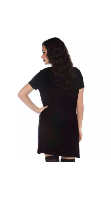 Undead Crossover Keyhole Jersey Dress with Pockets