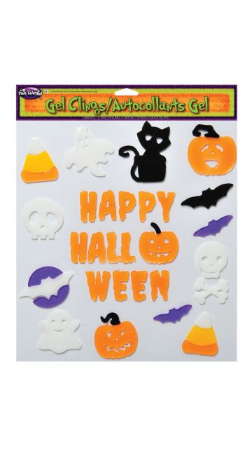 Halloween Gel Clings Assortment 12"x12" - Happy Halloween Window Decor