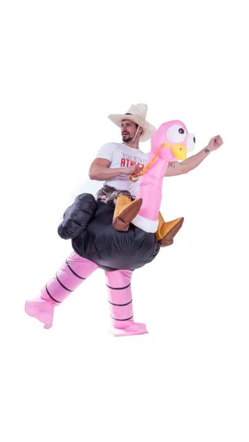 Adult Unisex Ostrich Ride-On Inflatable Costume