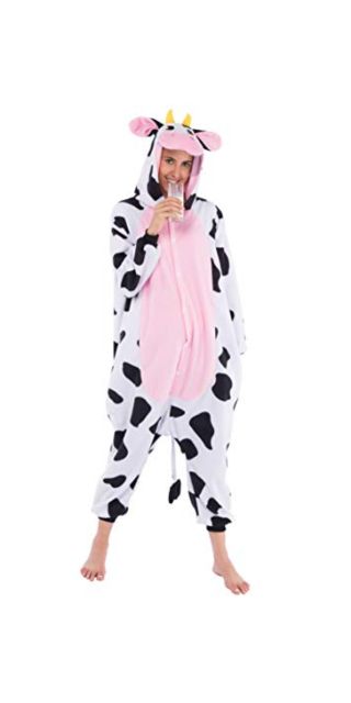 Adult Unisex Cow Pajamas Onesie Animal Costume