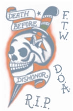 Vintage Temp Tattoo D.B.D Skull 1950