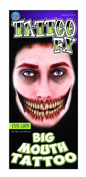 Evil Grin Big Mouth Tattoo