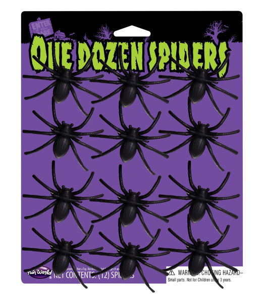 Black Spider Decorations (12-Pack)
