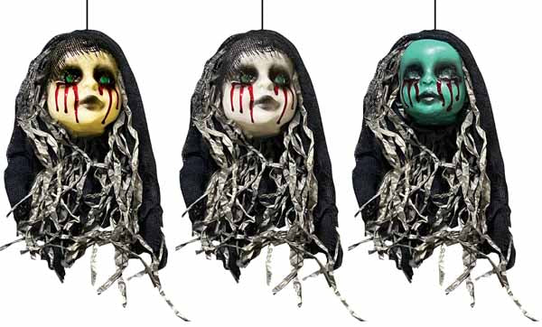 Creepy Hanging Doll Head Decor