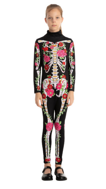 Day of the Dead Skeleton Floral Jumpsuit - Child - SoulofHalloween