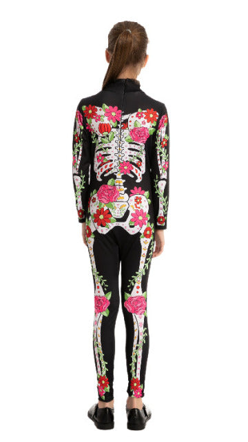 Day of the Dead Skeleton Floral Jumpsuit - Child - SoulofHalloween