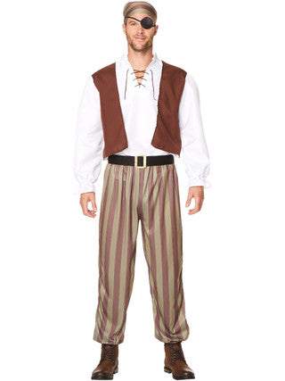 SEVEN SEAS SHIP WRECKED PIRATE MEN'S COSTUME