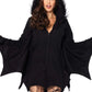 Cozy Bat Dress w/ Bat Wing Sleeves & Furry Ear Hood