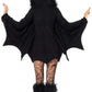 Cozy Bat Dress w/ Bat Wing Sleeves & Furry Ear Hood