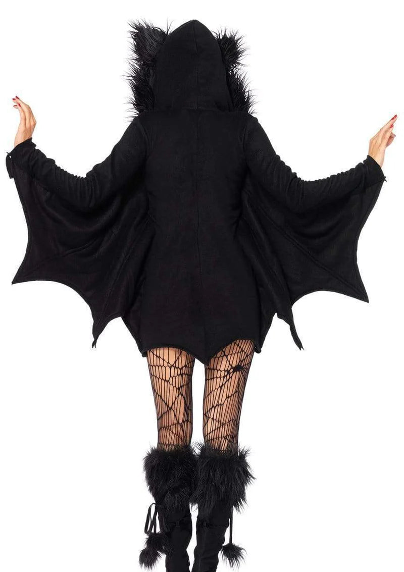 Cozy Bat Dress w/ Bat Wing Sleeves & Furry Ear Hood