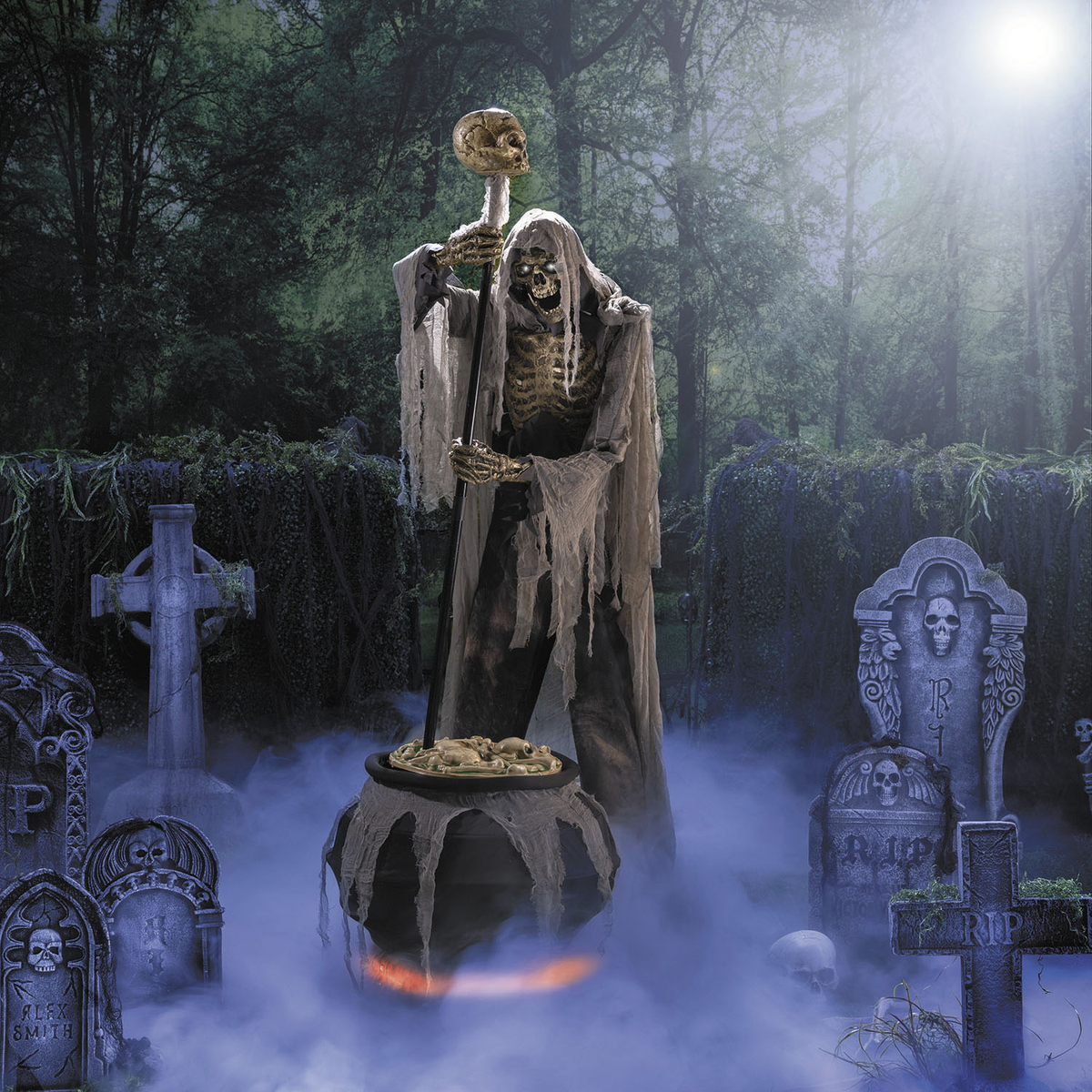 Cauldron Skeleton Decoration