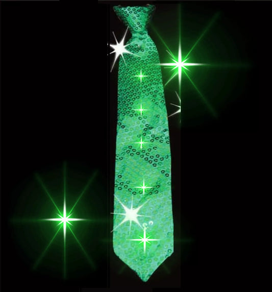 ADULT'S GREEN LITE UP NECK TIE COSTUME ACCESSORY