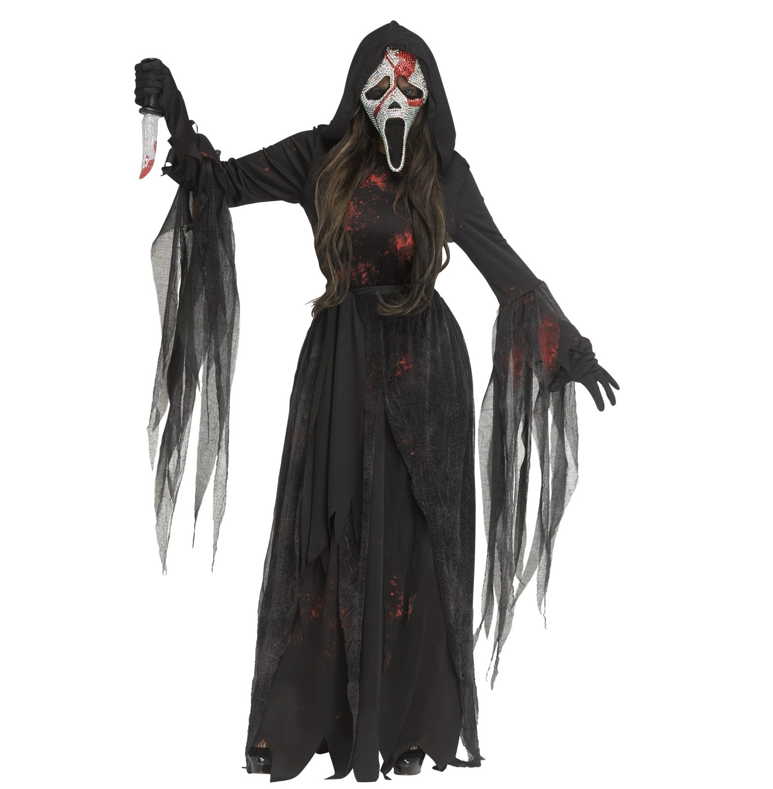 Bloody Bling Ghost Face Costume