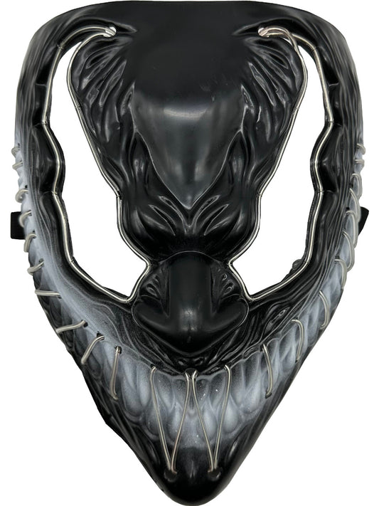 SYMBIOTE MONSTER MASK WITH AQUA PARTY WIRE EL LIGHT UP COSTUME ACCESSORY