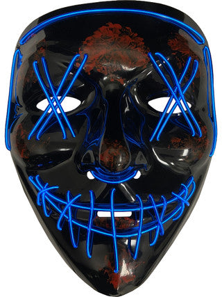 CROSS HATCH EYES MASK WITH PARTY WIRE EL LIGHT UP COSTUME ACCESSORY