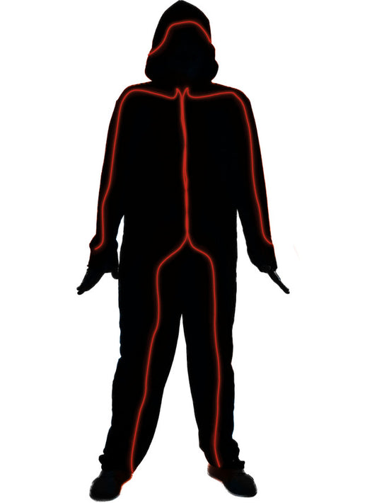 LIGHT UP E.L. PARTY WIRE STICKMAN ADULT'S COSTUME