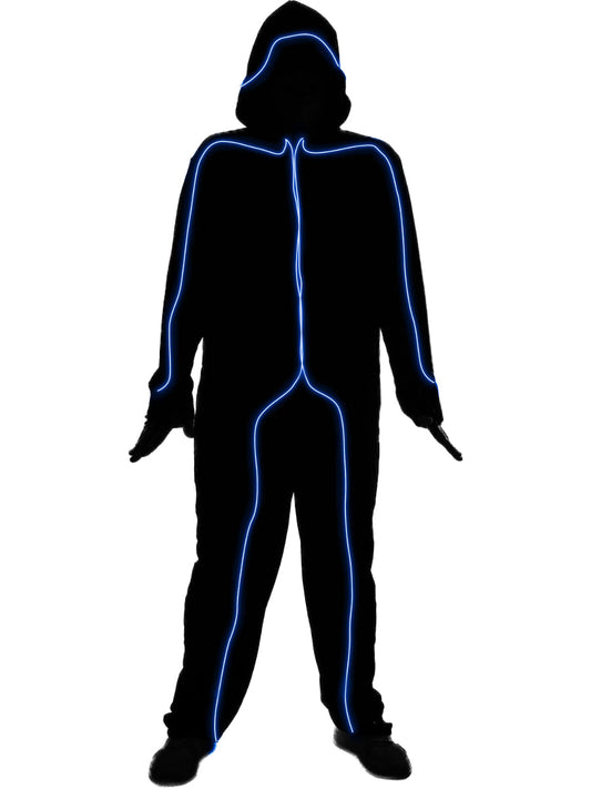 LIGHT UP E.L. PARTY WIRE STICKMAN ADULT'S COSTUME