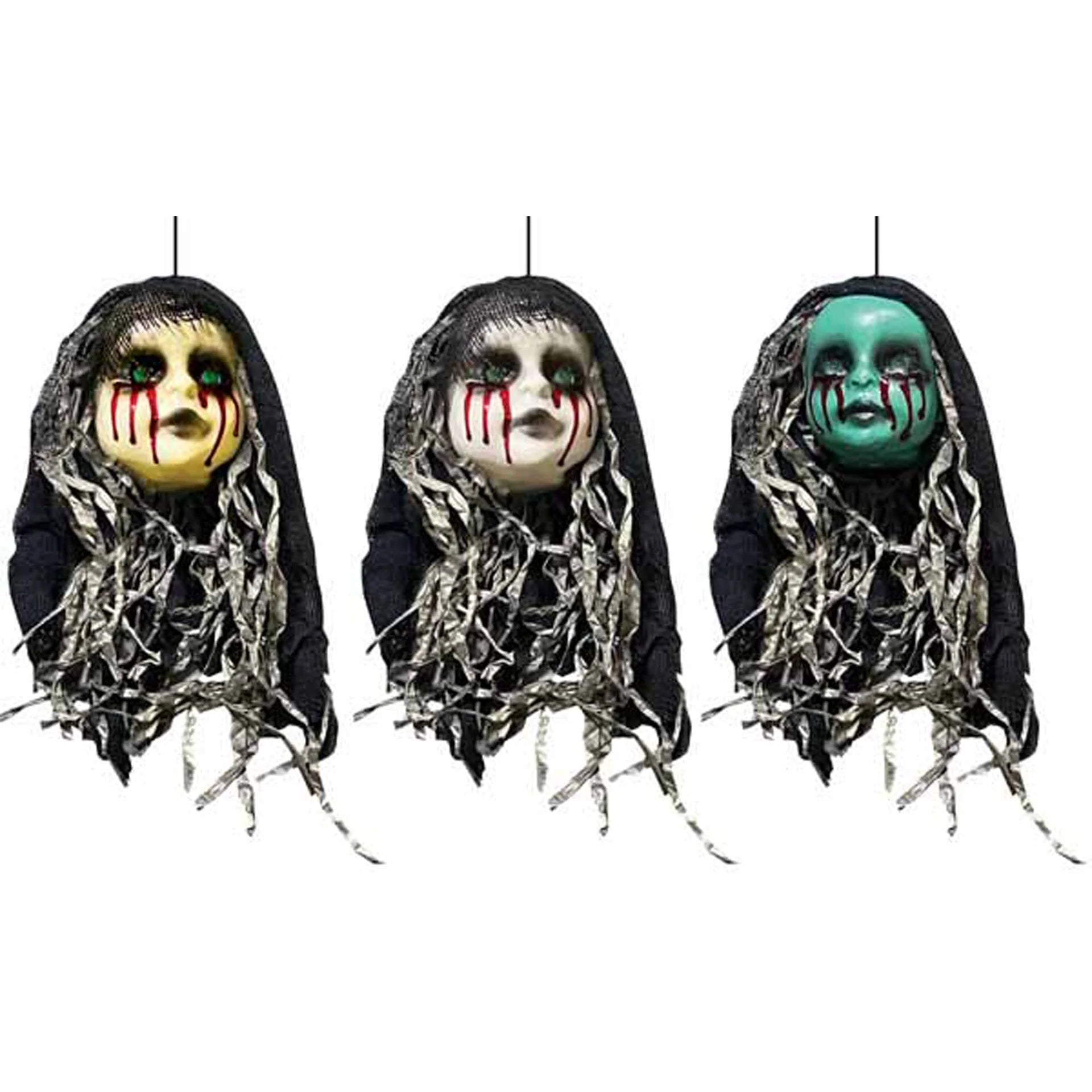 Creepy Hanging Doll Head Decor