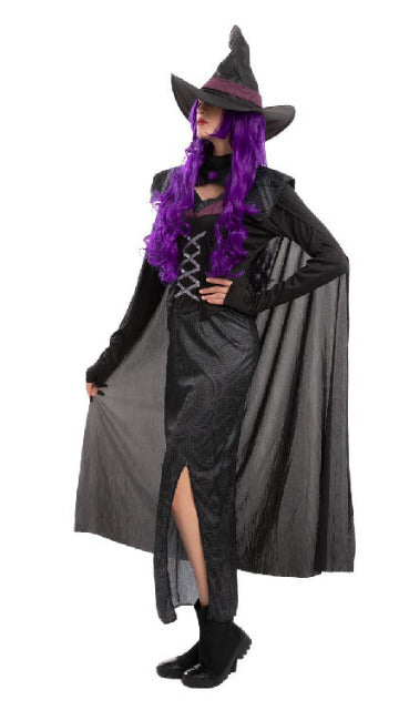 Gothic Wicked Purple Witch Halloween Costume Set for Women Cosplay - Adult - SoulofHalloween