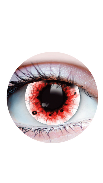 Primal® Wraith II - White & Red Colored Contact Lenses