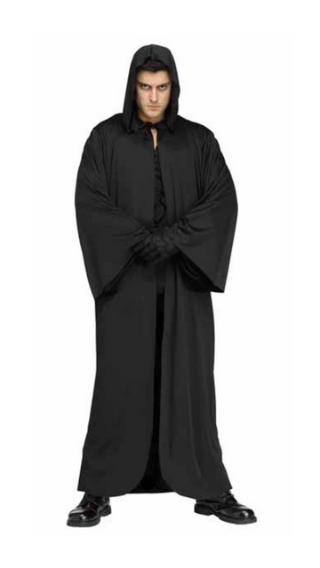 Black Hooded Robe One Size 6'/200LBS