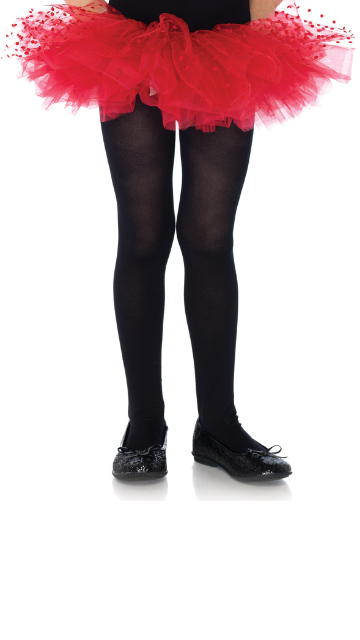Girls Black Opaque Tights - SoulofHalloween