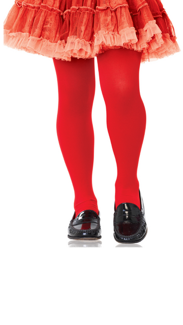 Girls Red Opaque Tights - SoulofHalloween