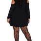 Plus Jersey Spider Web Dress With Wings - SoulofHalloween