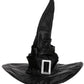 Large Ruched Black Witch Hat Role Play Cosplay Accessories - Adult - SoulofHalloween