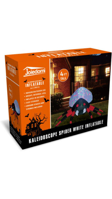 Tall Projection Kaleidoscope White Spider Inflatable (4 ft) - SoulofHalloween